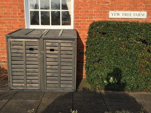 Wooden Wheelie Bin Storage-Double