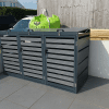 Wheelie Bin Cover Anthracite Grey Galvanized Metal Storage-Triple - Image 2