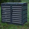 Wheelie Bin Storage - Premium Double Galvanized Steel Wheelie Bin Cover in Grey - Image 3