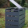 Wheelie Bin Storage - Premium Double Galvanized Steel Wheelie Bin Cover in Grey - Image 6