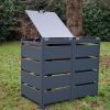 Wheelie Bin Storage - Premium Double Galvanized Steel Wheelie Bin Cover in Grey - Image 7
