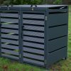 Wheelie Bin Storage - Premium Double Galvanized Steel Wheelie Bin Cover in Grey - Image 4