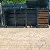 Galvanized Steel Wheelie Bin Cover, Storage/ 4 Door/Quad-Grey - Image 4