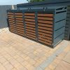 Galvanized Steel Wheelie Bin Cover, Storage/ 4 Door/Quad-Grey - Image 7