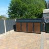 Galvanized Steel Wheelie Bin Cover, Storage/ 4 Door/Quad-Grey - Image 2