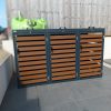 Wheelie Bin Cover Galvanized Metal Garden Storage Grey-Triple - Image 6