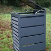 Wheelie Bin Storage-Single Galvanized Steel Bin Cover-Grey - Image 4