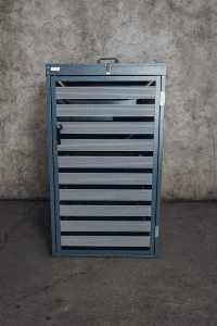 Wheelie Bin Storage-Single Galvanized Steel Bin Cover-Grey