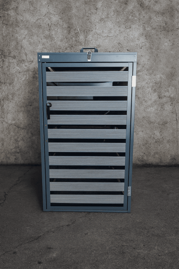 Wheelie Bin Storage-Single Galvanized Steel Bin Cover-Grey